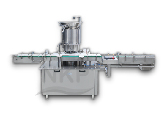 N.K.P. Pharma offers Automatic High Speed Vial Sealing Machine with Compression Pressure Indication & Rejection System.