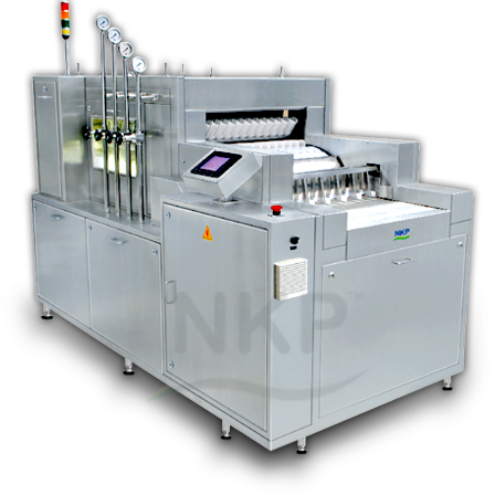 N.K.P. Pharma offers linear vial washing machines of model number NKLVW - 150H and NKLVW - 250H.